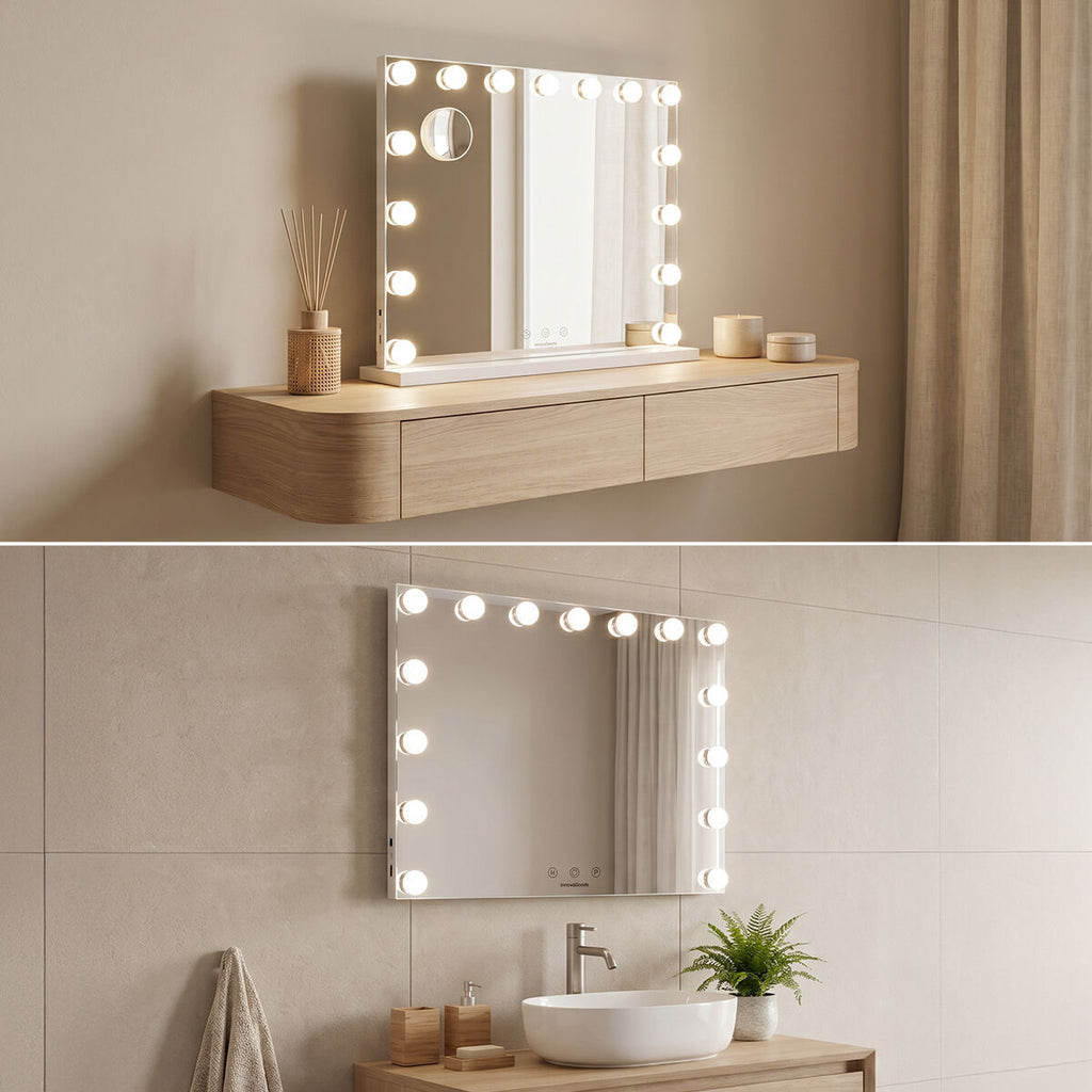 Miroir Hollywood Glimma 15 LED – vue 3