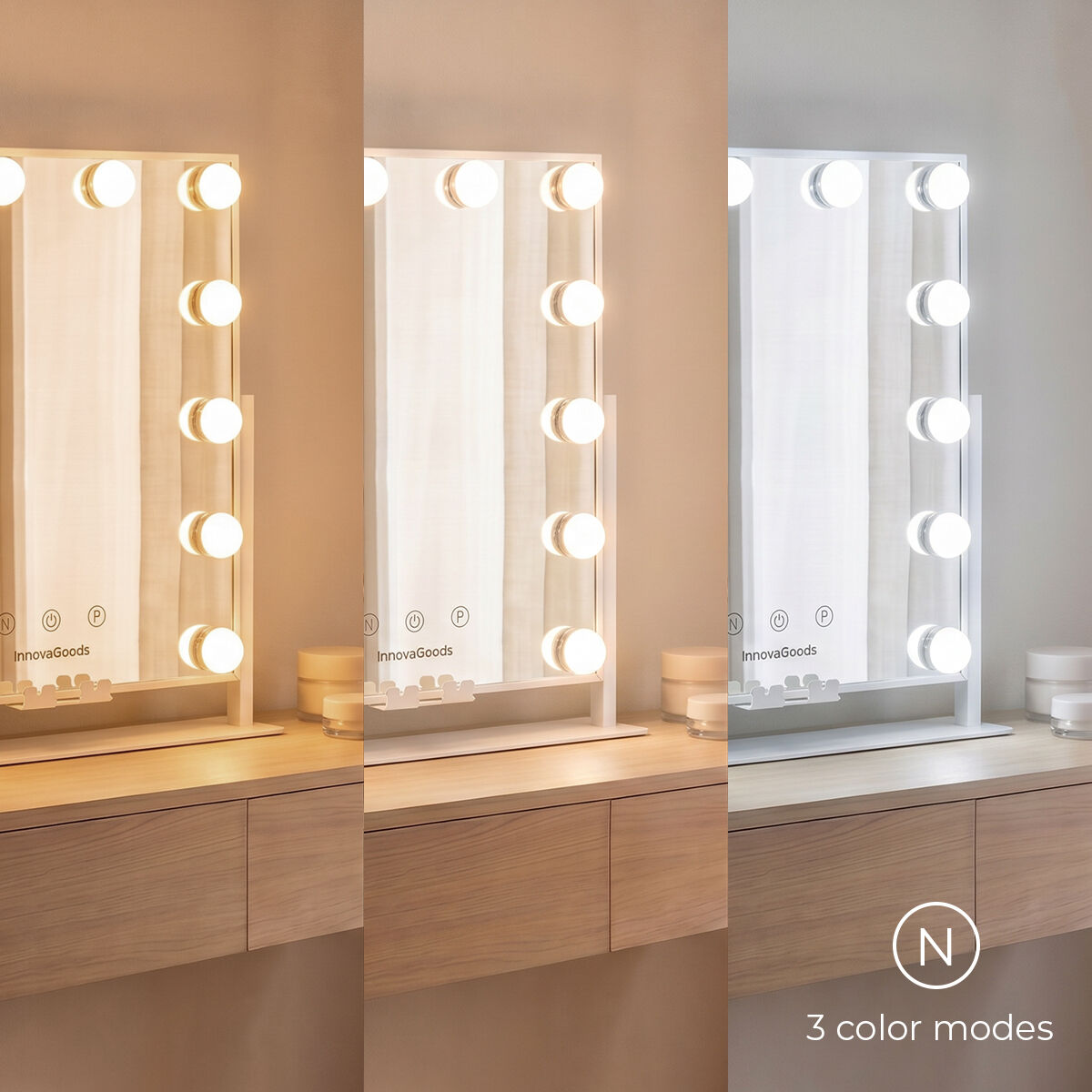 Miroir Hollywood inclinable Glarisse 12 LED – vue 3