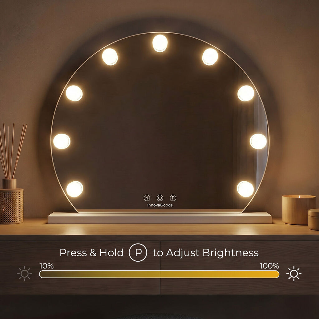 Miroir Hollywood rond Gloette 9 LED – vue 4